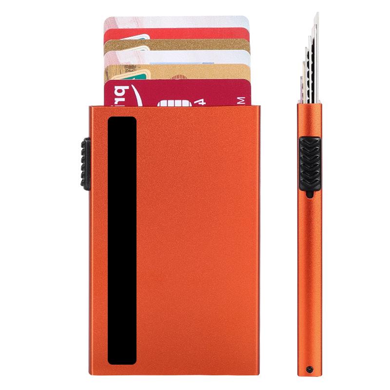 Ultra-Thin Aluminum Anti-RFID Automatic Pop-Up Credit Card Holder