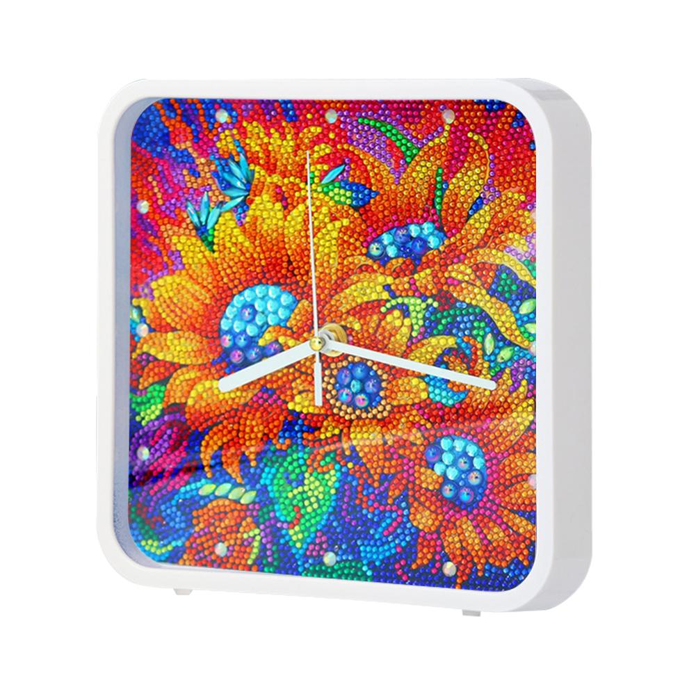 

Flowers Animals Special Shape 5D Diamond Painting Clock Art Craft DIY Crystal Diamond Clock Diamond Painting Clock for Desktop