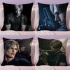 L-Leon K-Kennedy Cushion Cover Plush Fabric Soft Double-Sided Printed Sofa Warm Winter Home Gift Pillow Cover
