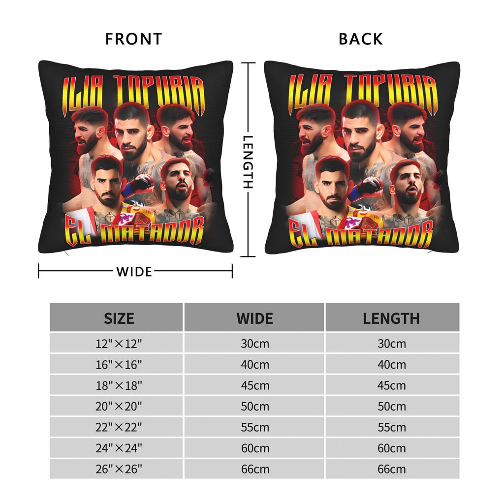 Ilia Topuria Fanart Merch Pillow Case Square Pillow Cover Morden Pillowcases For Office Car Home Decor