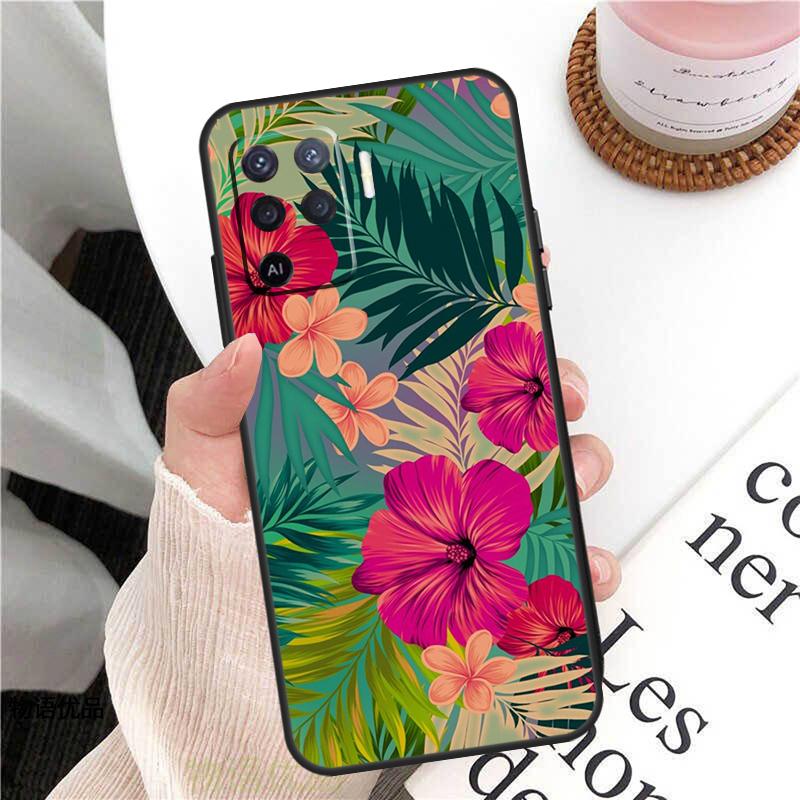 

Tropical aloha Hibiscus pattern Case For Oppo A98 A58 A78 A18 A38 A60 A80 A40 A77 A57 A17 A74 A54 A94 A96 A76 A16 A15 A5 Pro OPPO A16