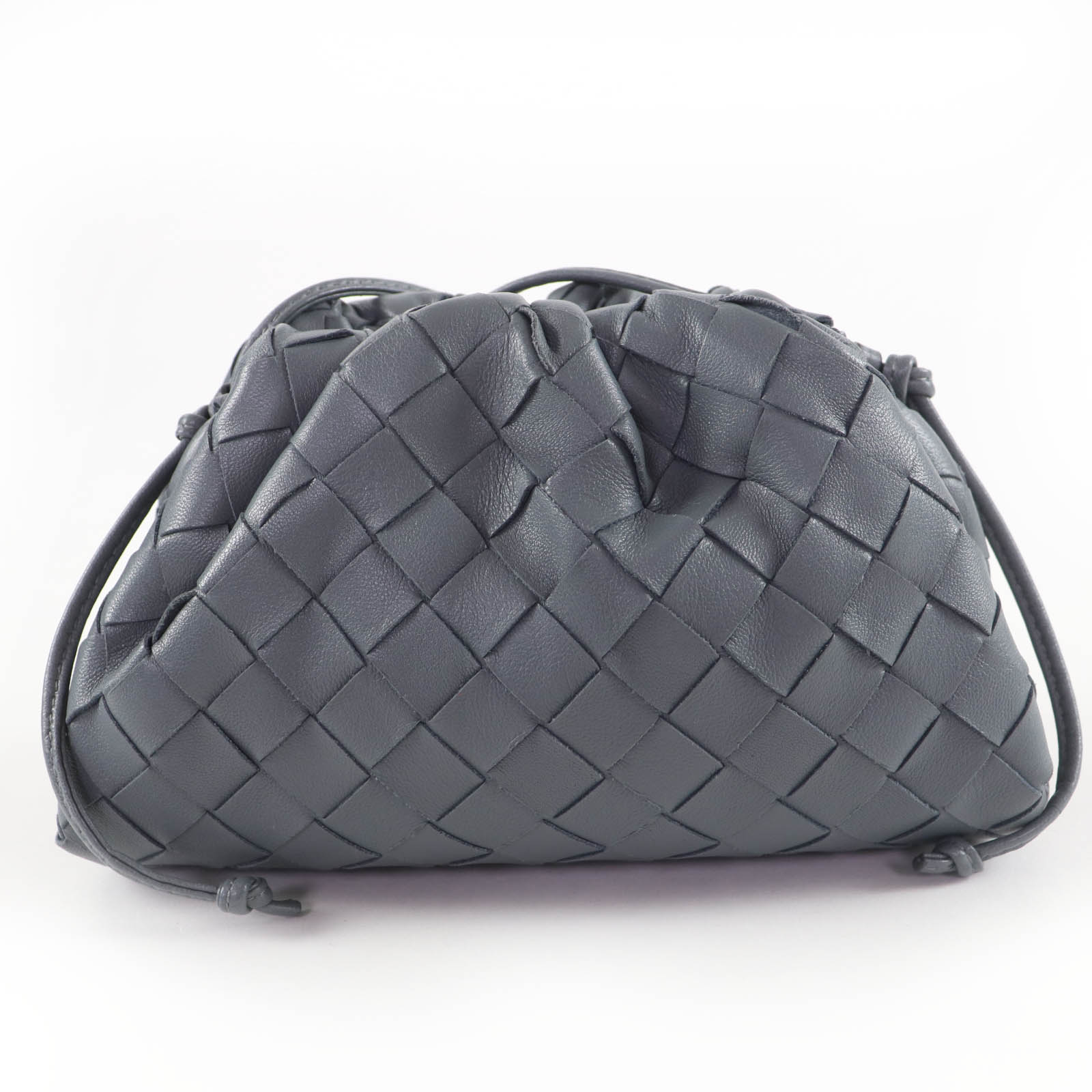 

Excellent BOTTEGAVENETA Mini The Pouch Cross Sling bag INTRECCIATO gray 585852 Used