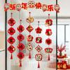 2026 Horse Year New Year Hanging Pendants with Tassel Lucky Character Pendant  Window Display