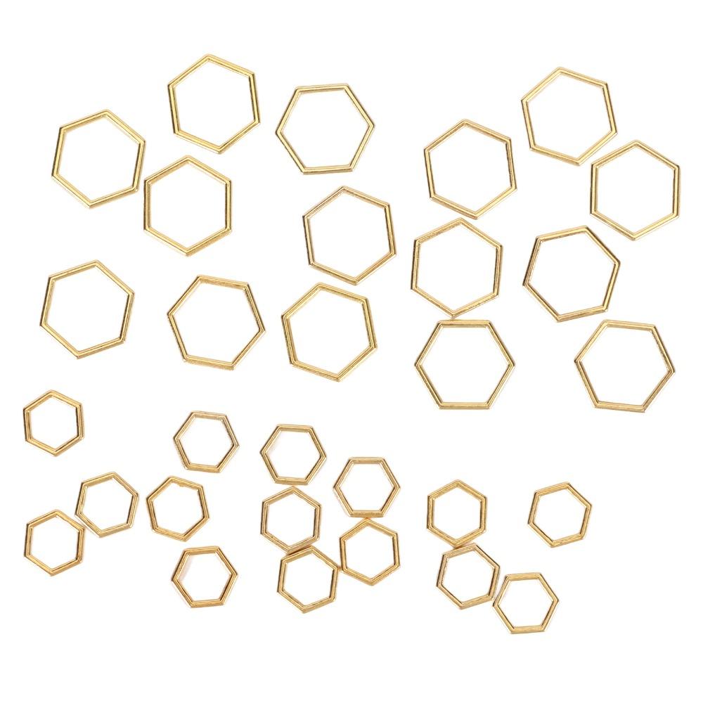 30Pcs Hexagonal Shape Crochet Stitch Markers Zinc Alloy Stitch Marker Rings For DIY Craft
