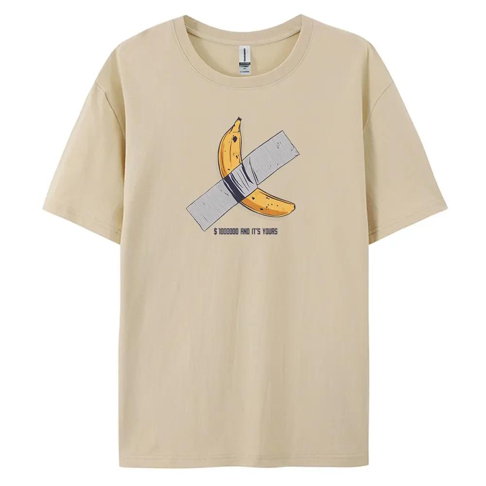Banana Men's Casual Short-sleeved T-shirt with Fashion Print Tees