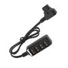 Camera Battery D Tap Male to 4 Female Splitter Power Cable Adapter 60cm Long for Matsushita Anton Port Batteries
