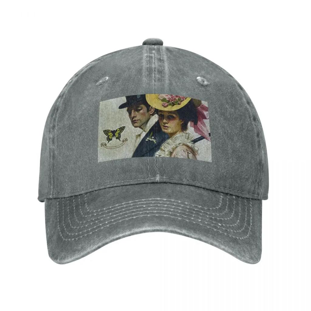 Victorian Unisex and Women Taking a Stroll Vintage Fashion Art Baseball Cap Trucker Cap Sun Hat Unisex Luxury Brand Womens