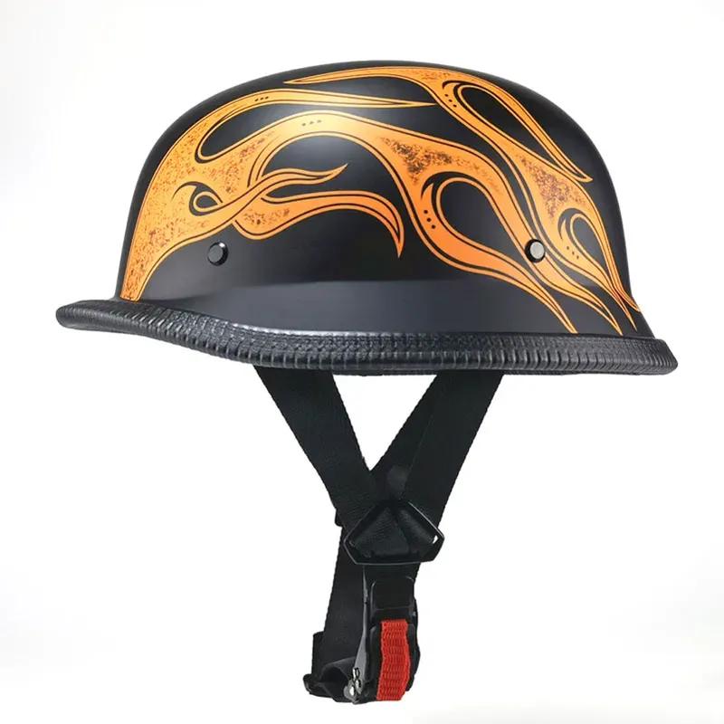 New DOT Approved Motorcycle Helmet Half Face Vintage Retro German  Safety Protection New Summer Unisex Road Caps Helmets