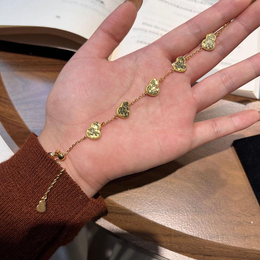 New Cnc Craft Golden Crushed Ice Ice Gourd Necklace Burst Fulu Continuous Gourd Bracelet Sweater Chain