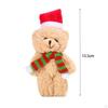 Christmas Plush Toy Bear Stuffed Animal 5.31inch Holiday Decoration Handmade for Valentine's