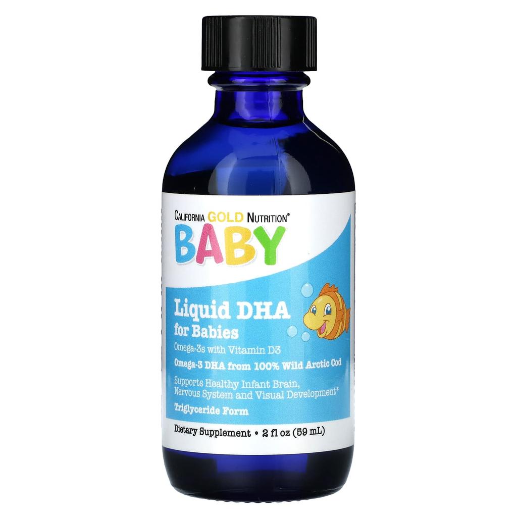 California Gold Nutrition, Infant DHA, Omega 3 with Vitamin D3, 1,050 mg, 2 fl oz (59 ml)