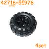 Non-Toxic 56145 42716 55978 15413 70695 Tire Wheel Cross Hole Set Car Truck Wheels Hub Technical Bricks Moc Motorcycle Building Blocks