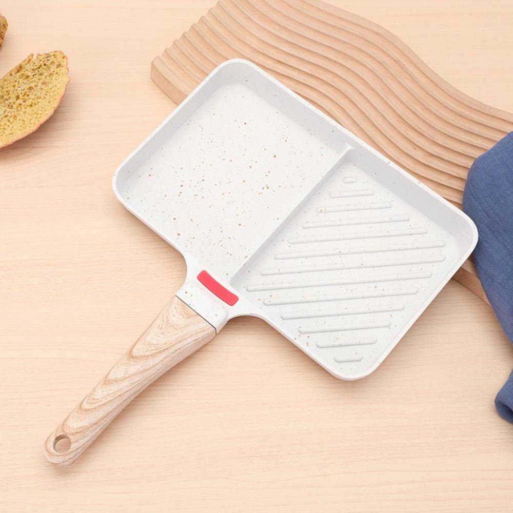 White/black Omelet Pan 1/2/4 Grids Breakfast Pot Cooking Utensils Pancake Pan  Bacon