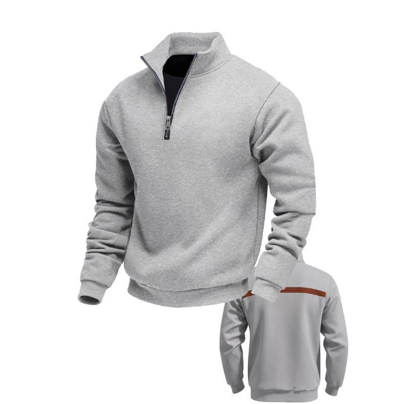Urbaner Fleece-Hoodie für Jugendliche mit Stehkragen und Reißverschluss für legere Winterkleidung