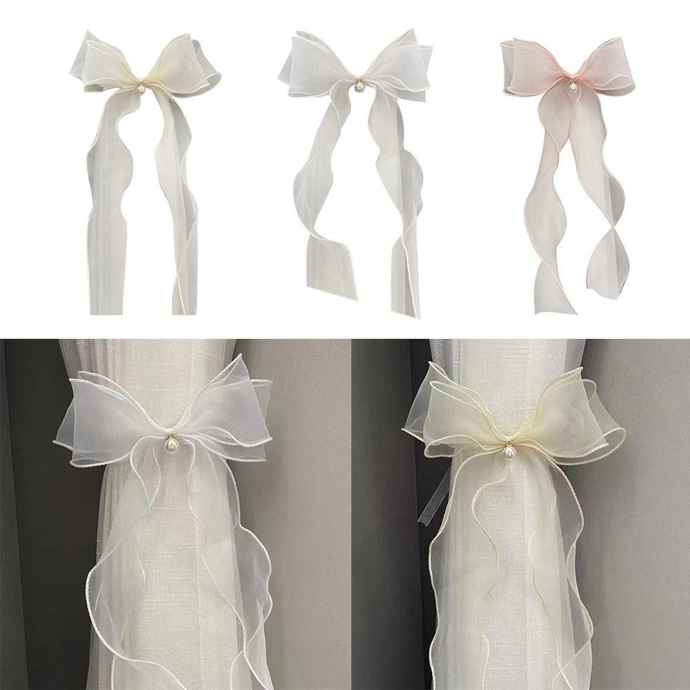 Translucent Bow Curtain Tieback Mesh Curtain Rope Holders New Curtain Buckle  Home Decor