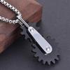 Fashion Double Gear Pendant Necklace Trendy Men's Hip Hop Jewelry Jewelry