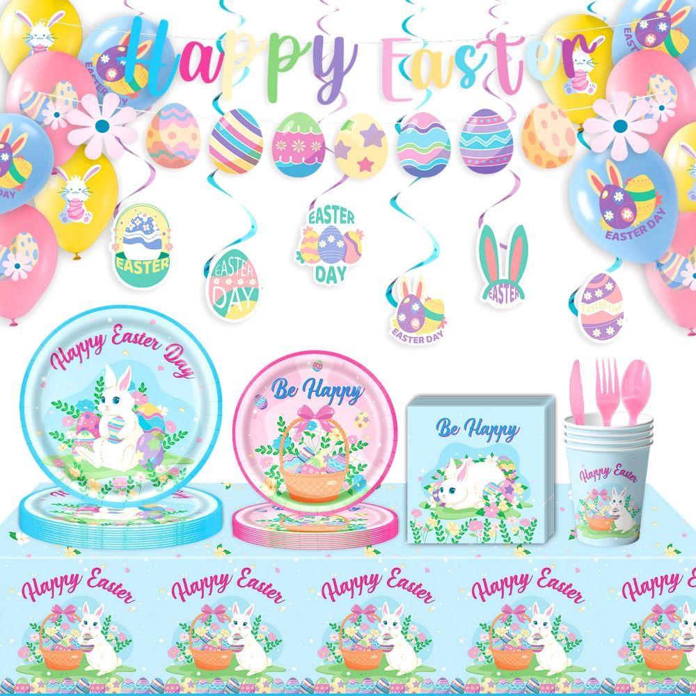 Rabbit Easter Party Decorations Cute Happy Easter Decor Easter Theme Decor Scene Decoration