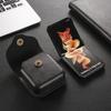 Luxury Leather Belt Clip Phone Case Men Waist Bag Cover For Samsung Z Flip6 Flip5 Moto Razr Oppo Vivo Tecno Honor Galaxy Flip 6 5 4 3 5G Holster Pouch