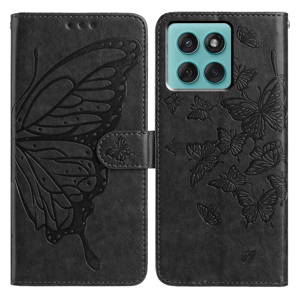 For Motorola Edge 60 Fusion 5G Case Butterfly Imprinted Wallet Stand PU Leather Flip Phone Cover with Strap