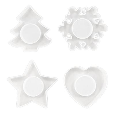 Candle Stand Silicone Mold Candlestick Mold Candle Holder Ornament Mould Christmas Tree Snowflake Heart Star Molds