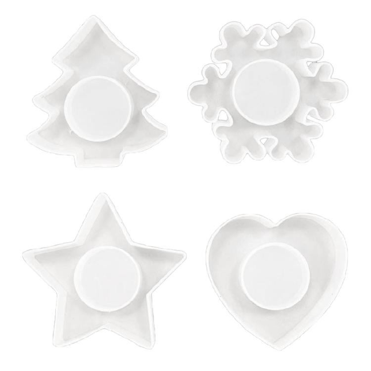 

Candle Stand Silicone Mold Candlestick Mold Candle Holder Ornament Mould Christmas Tree Snowflake Heart Star Molds 1