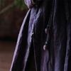 Johnature Women Vintage Linen Winter Parkas Single Button Purple V-Neck  Warm Plus Cotton Coats Chinese Style Parkas