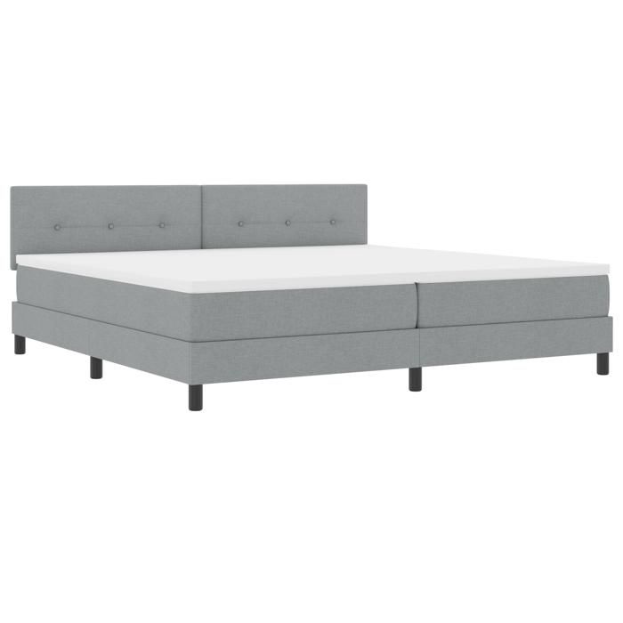 VidaXL Lit à ressorts avec matelas gris clair 200x200 cm tissu 3338713