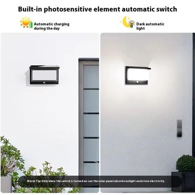 Solar LED Motion Sensor Lamp Outdoor Wall Light IP65 Waterproof Porch Solar Powered Lights Courtyard Fence Wall Decor Lighting