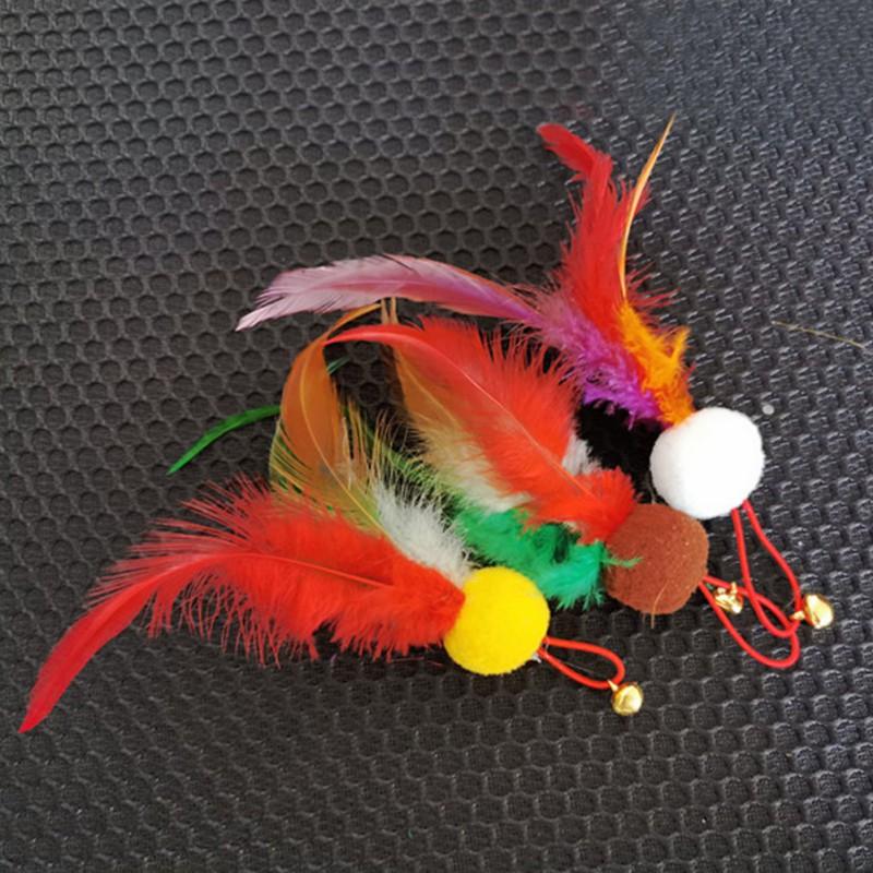 3/6pcs Replacement Cat Feather Toy Set Funny Teaser Stick Feather Replacement Head Interactive Kitten Pet Toy Cat Products