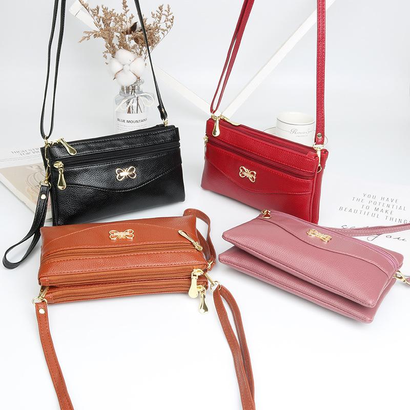 New Shoulder Bags Trend Crossbody Bags Women Fashion Middle Aged Mom Double Zipper Phone Bag Leisure Versatile Small Square Bag