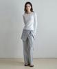Wednesday Oasis For Woman Striped Wrap Skirt Pants_Grayish Blue(W26Pt08)