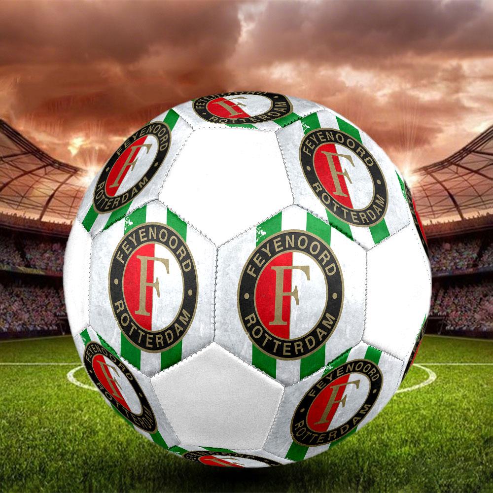 Feyenoord Rotterdam Size 5 Soccer Ball, Machine-Stitched PVC, Durable & High Bounce, All Ages Fit, Fan Merchandise, Matches & Outdoor Use.