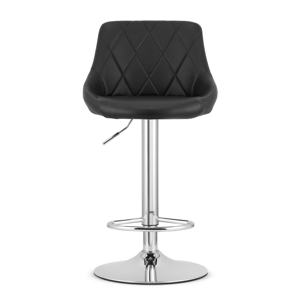 KAST stool - black eco-leather / chrome base