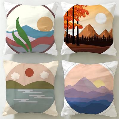 Animation Studio Sunrise Cartoon Cushion Cover Soft EasyWash Pillow Case Versatile for Couch Bed Travel and Office