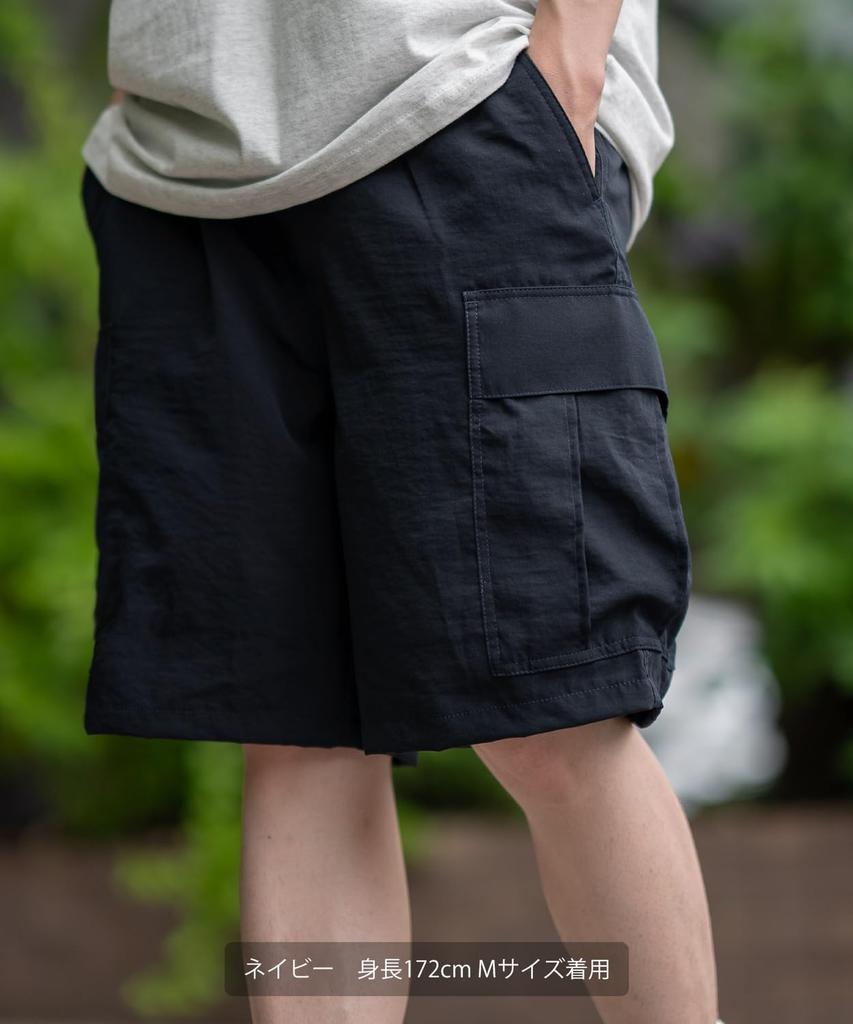 [IMPROVES] SIDEWAYSTANCE Poly Washer Wide Cargo Shorts