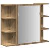 VidaXL Armoire à miroir de salle de bain chêne artisanal 80x20,5x64 cm, placard à miroir, armoire murale avec miroir, 856037