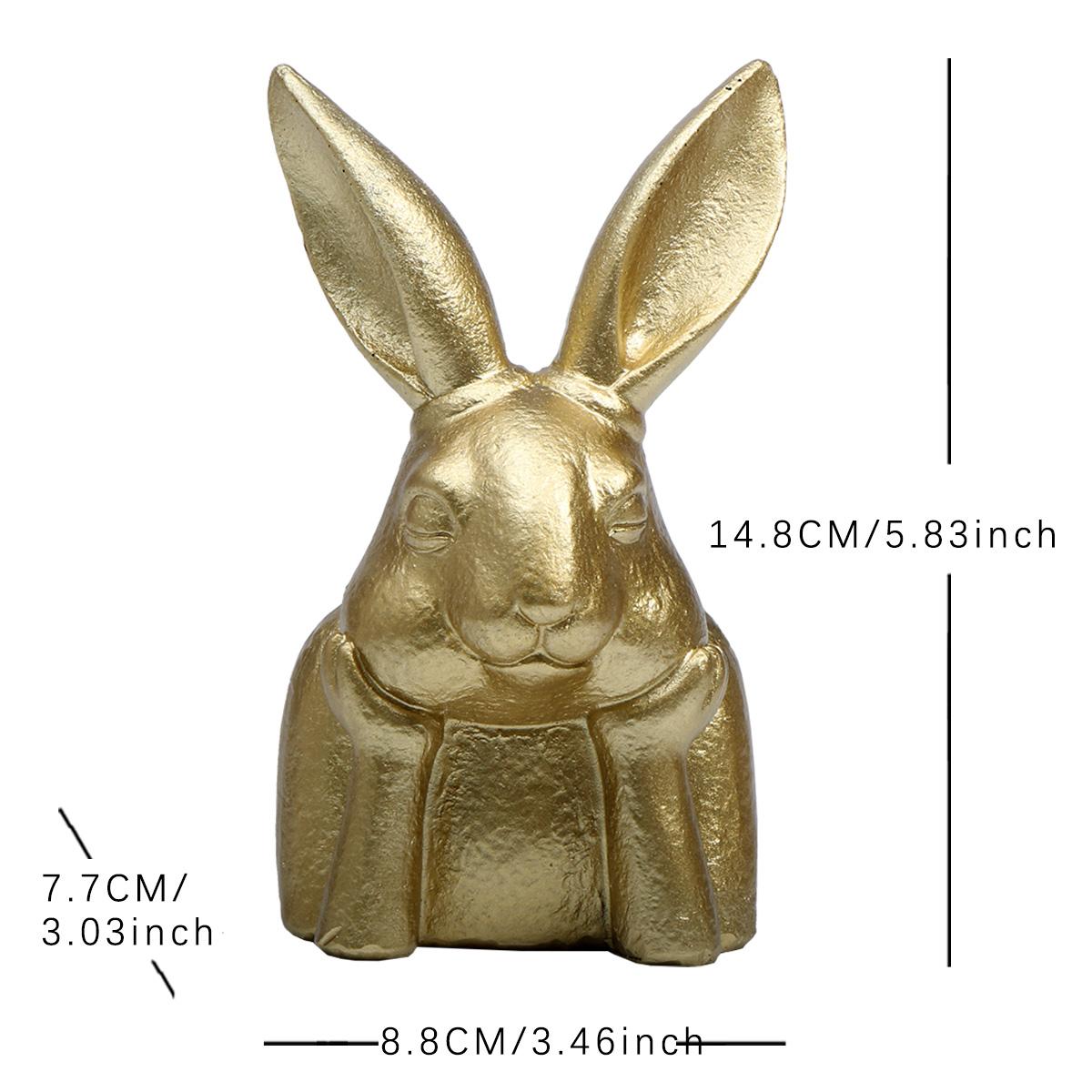 

Cute Resin Rabbit Ornament Black White Rabbits Figurine for Easter Small Size Indoor Decorations Gift