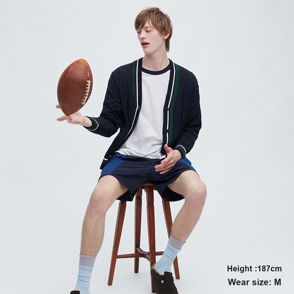 Uniqlo X JW Anderson Collaboration SS23 Spring Summer Collection Two-Tone V-Neck Striped Design Twisted Knit Sweater Women Sweater Navy 460651-69