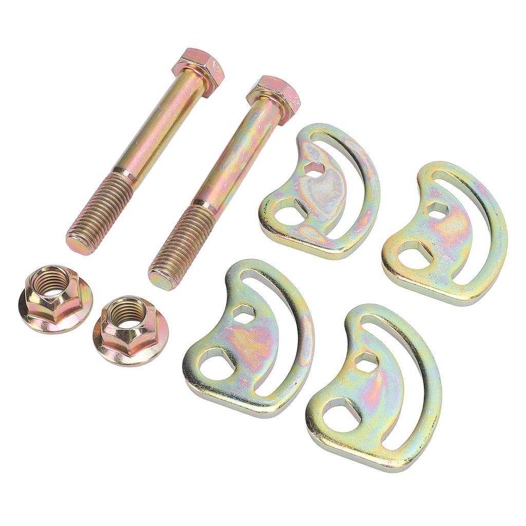 2PCS Upper Control Arm Camber Kit Iron +  1.5 Degree Camber Bolt Adjusting Kit Replacement for XL 1500 2500 Plated Color