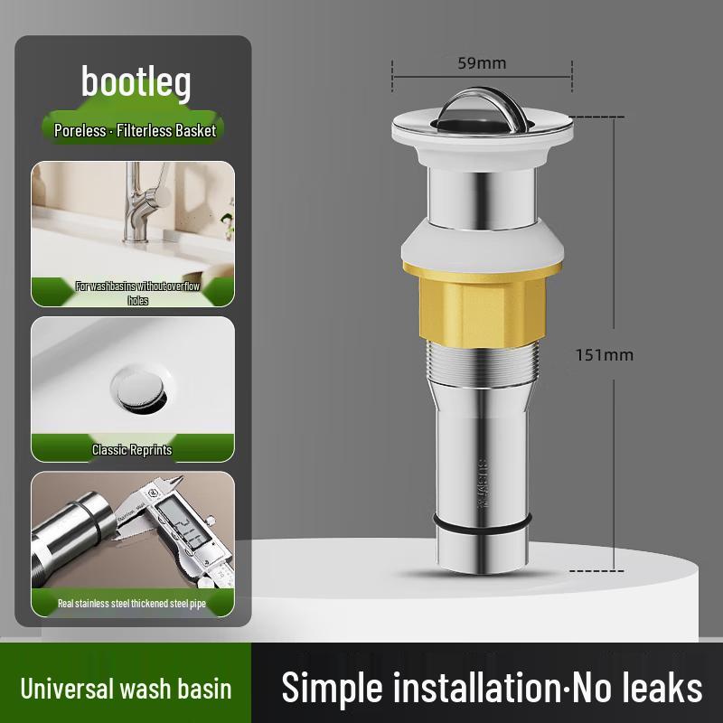 

Stainless Steel Pop-up Sink Drain Set