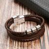 Men's Viking Multi Layer Leather Bracelet,Black Brown Color Handmade Braided Bracelet,Wedding Party Daily Jewelry Gift