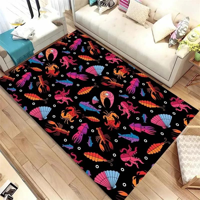 Colorful Mushroom Pattern Floor Mats Door Front Decoration Home Living Room Floor Mats