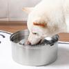New Large Capacity Drinking Water Bowl Stainless Steel 101 OZ Plate Pet Bowl with Floating Board Dog Food Bowl Pet