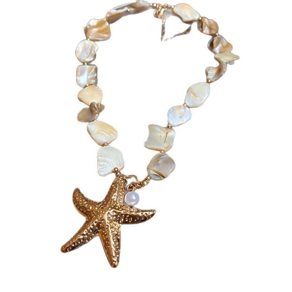 Collier Coquillage Irrégulier Coquillage Style Bohème Ras du Cou Coquillage Nouvelle Chaîne Clavicule Mode Femme