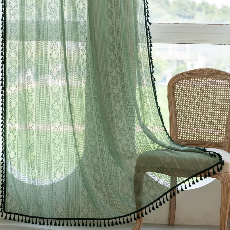 Floral Lace Sheer Curtain Panel Living Room Bedroom Dining Balcony Country Style Window Treatment