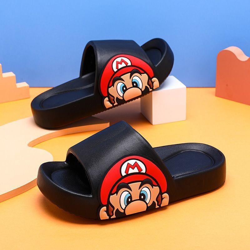 Comfortable Mario Cartoon Indoor Slippers For Boys Summer Soft Eva Anti-slip Design