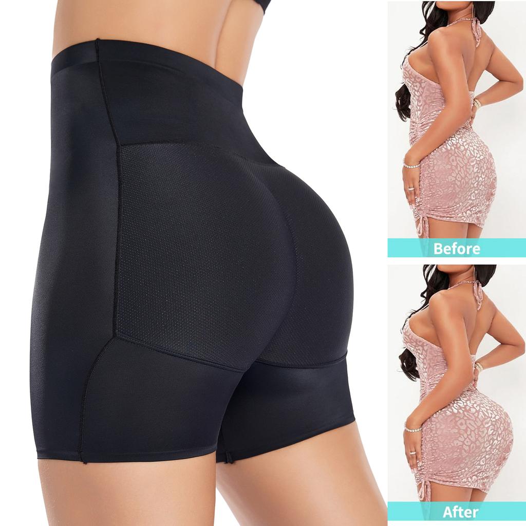 Calcinha Levanta Bumbum para Mulheres Bumbum Falso Acolchoado Roupa Íntima Shorts Modeladores de Quadril Sem Costura Calcinha Levanta Bumbum Cintura Alta Controle de Barriga Shapewear
