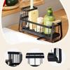Carbon Steel Organizer for Kitchen Sink with Dish Soap Dispenser Functionality