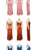 Women's Sleek V-Neck Sleeveless Bodycon Dress with Slit and Backless Design