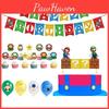 Kit de Decoração para Festa de Aniversário Infantil Super Mario Apresenta Balões Coloridos e Faixa Alegre para Celebração